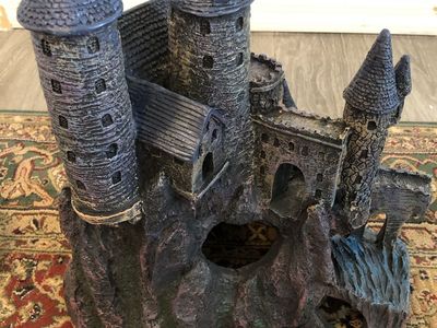 Large Aquarium Castle Decoration with Swim-Through Caves and Turrets