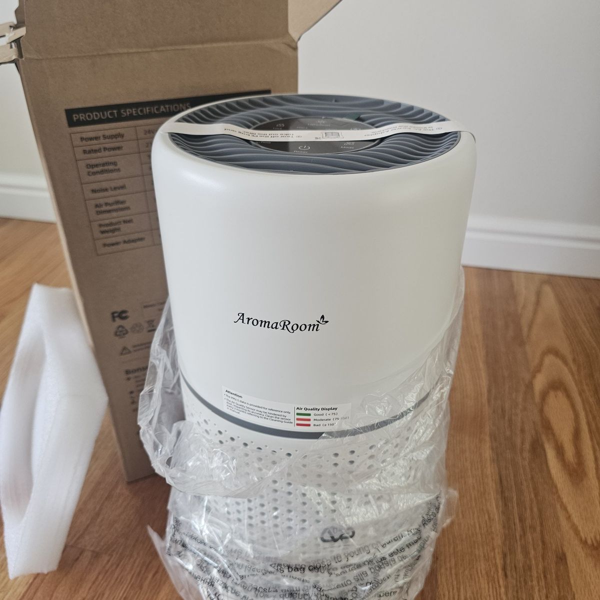 AromaRoom True HEPA Compact Air Purifier Low Noise with Mood Light