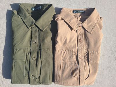 2 men's size small outdoor shirts