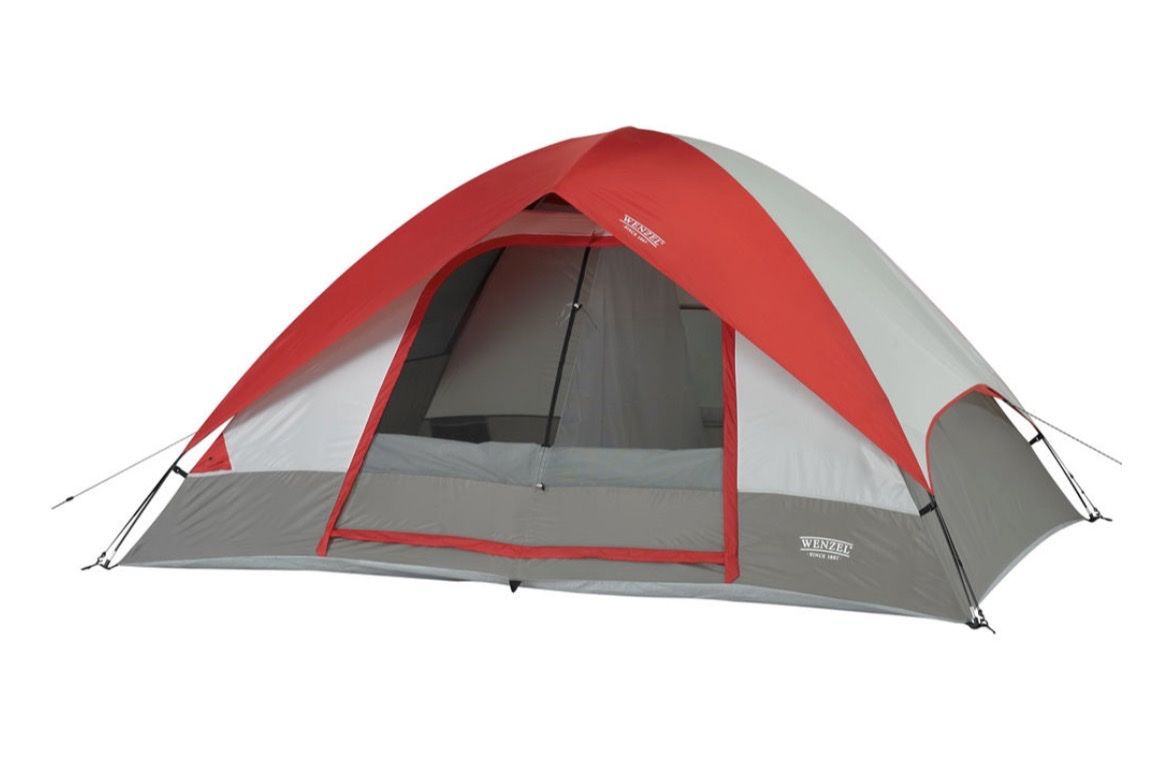 Wenzel Evergreen 5-Person Dome Tent - Red/Grey, Outdoor Camping & Hiking Shelter
