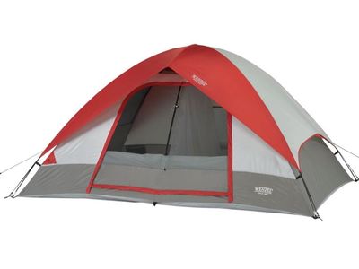 Wenzel Evergreen 5-Person Dome Tent - Red/Grey, Outdoor Camping & Hiking Shelter