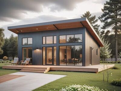 28x22 Panelized Steel Frame 616 Sq Ft ADU Kit w/ Zip Sheathing