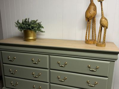 Large olive green dresser