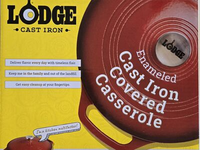 Lodge 3.6 Quart Enameled Cast Iron Casserole Dish