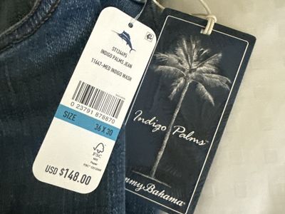 Tommy Bahama Indigo Palms Jean Men's 36x30 Medium Indigo Wash New with Tags