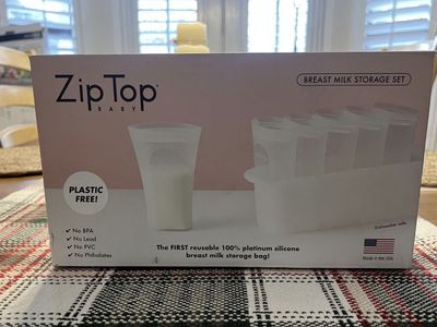 ZipTop Baby Breast Milk Storage Set - Reusable Silicone