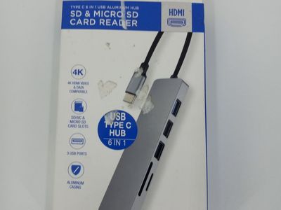 Vivitar 6-in-1 USB-C Aluminum Hub Adapter with 4K HDMI, SD & Micro SD Card Reader