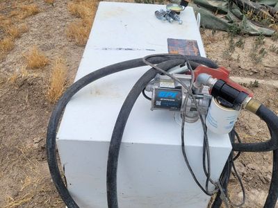 Used Fuel Tank with GPI 12V DC Fuel Transfer Pump and Hose