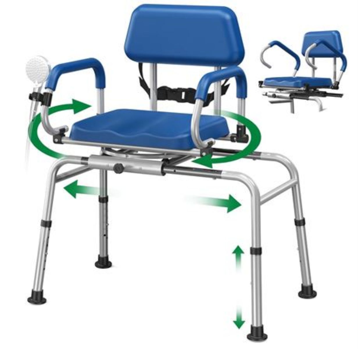 Loyoda Sliding Shower Chair Tub Transfer Bench with Swivel Seat - NIB