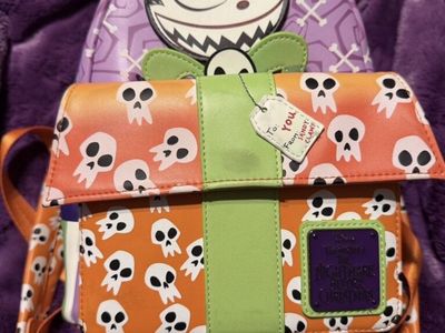 Loungefly Disney The Nightmare Before Christmas 30th Anniversary Lock, Shock, & Barrel Present Mini Backpack