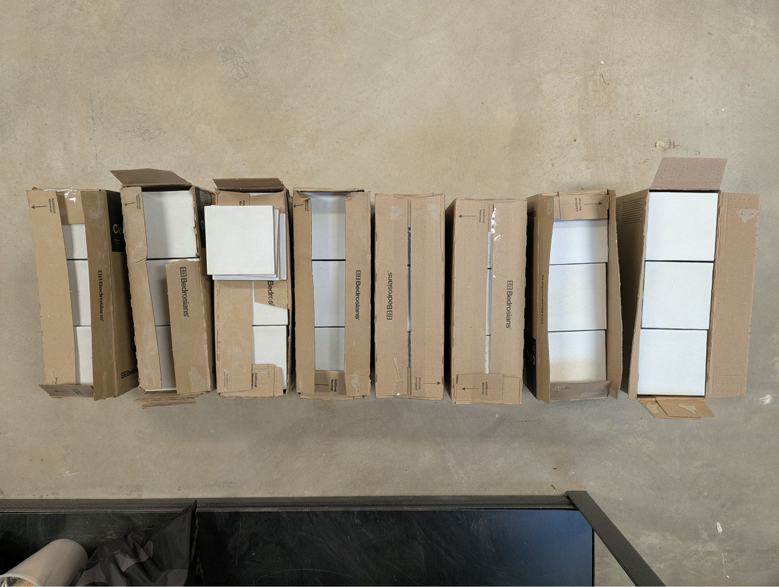 Matte White 4x4 Bedrosian Tile 8 boxes