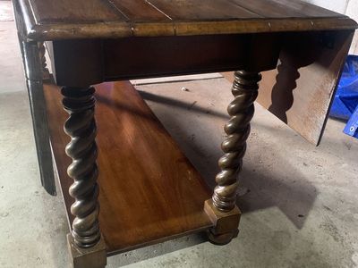 Large Beautiful Hardwood Entry Table With Wings