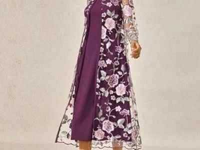 Lace Embroidered Floral Dress Set, M (8/10)