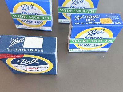 RARE VINTAGE Ball & Kerr Wide Mouth Mason Jar Dome Lids for Home Canning - 5 Boxes, 1 Dozen Each