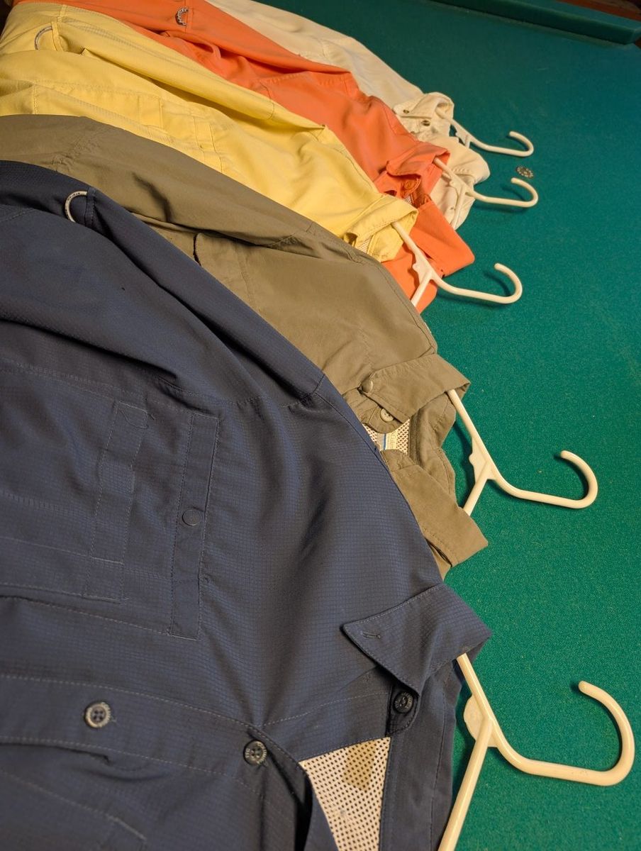 Men's Columbia PFG fishing shirts.