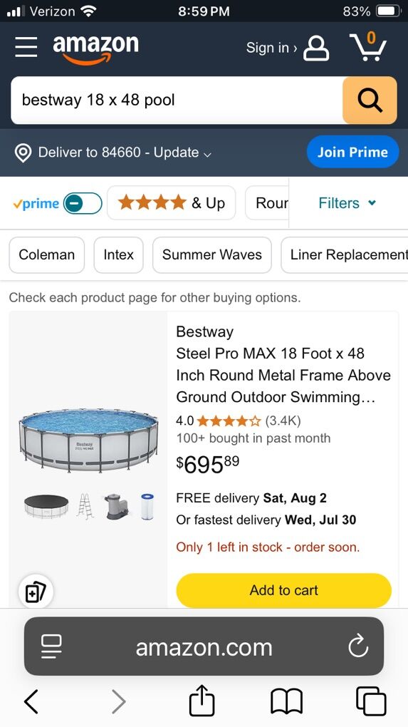 18 Foot X 48 Swimming Pool