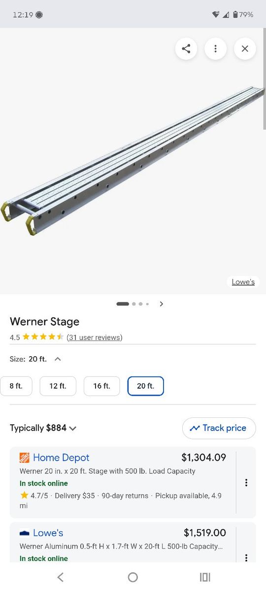 Werner Alum-A-Master Aluminum Scaffold Plank Stage 16ft