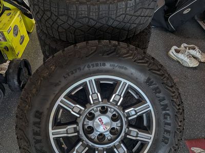 Goodyear Wrangler Territory MT LT275/65R18 All-Terrain Tires & GMC Wheels (Set of 4)
