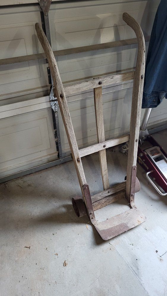 Vintage Antique Wooden Hand Truck Dolly Cart