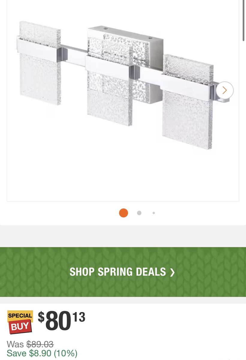 22 in. 3-Light Brushed Nickel LED Vanity Light wit