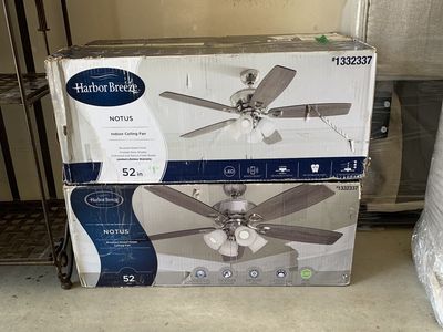 Harbor Breeze NOTUS 52in Indoor Ceiling Fan Brushed Nickel, Remote Ready, Reversible Blades/Motor/ 50 for one or 90 for both.
