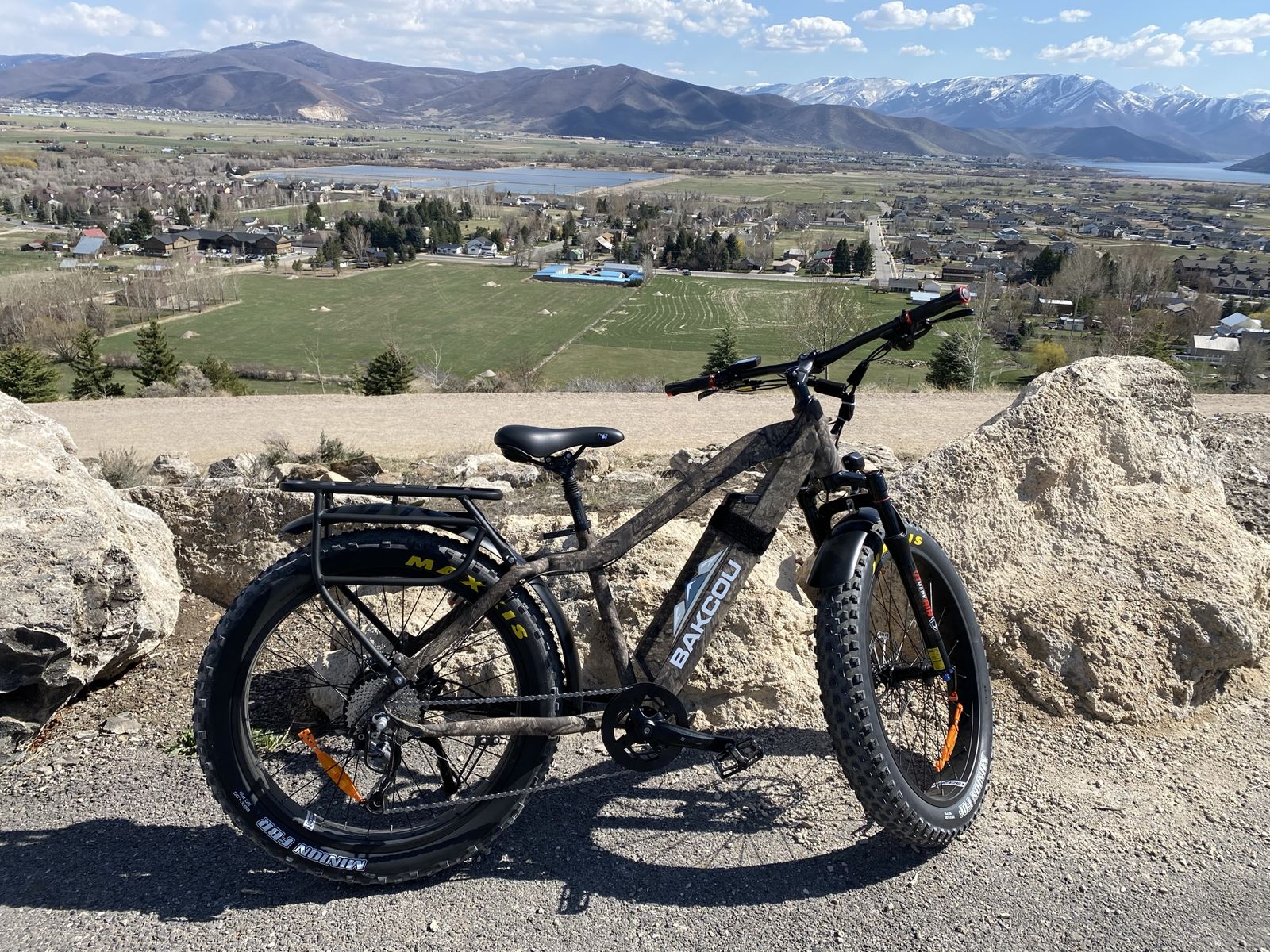 Bakcou Mule Fat Tire Electric Hunting Bike Camo Maxxis Tires Rear Rack