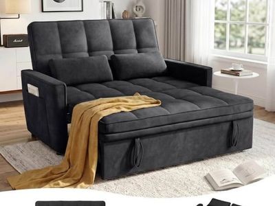 New black sleeper pull out sofa