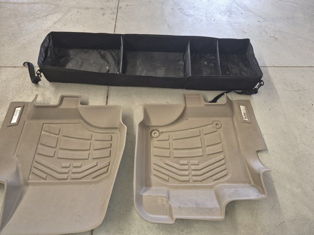 Sure-Fit Tan All-Weather Floor Mats and Trunk Organizer Set