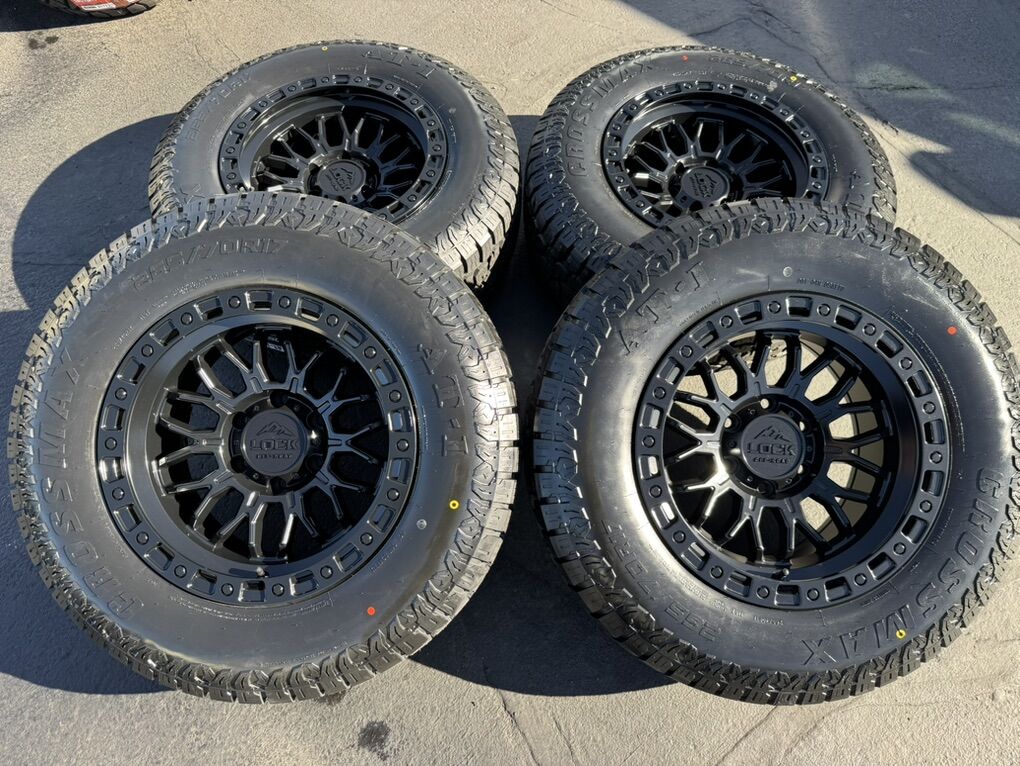 New 265/70r17 AT Black Lock 6x5.5 Chevy Tacoma GMC