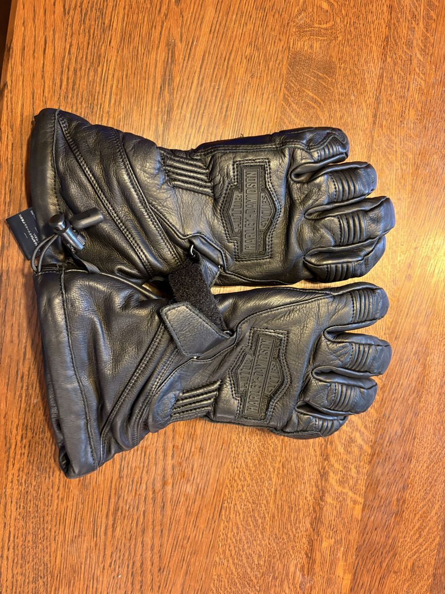 Harley-Davidson Men's Circuit II Waterproof Leather Gauntlet Gloves - Medium