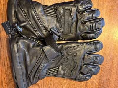 Harley-Davidson Men's Circuit II Waterproof Leather Gauntlet Gloves - Medium