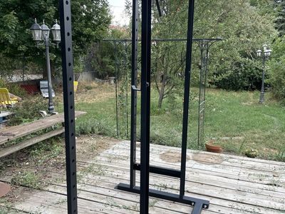 Sturdy Black Steel Squat Rack / Power Cage with Pull-Up Bar