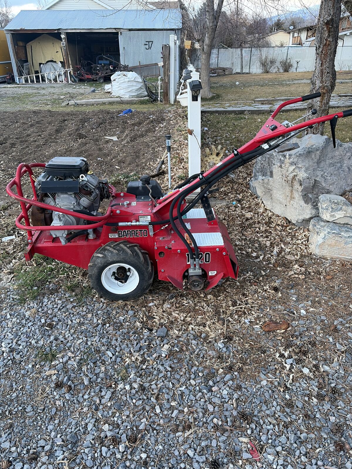 Barreto 1620 rear tine tiller with trailer  for sale