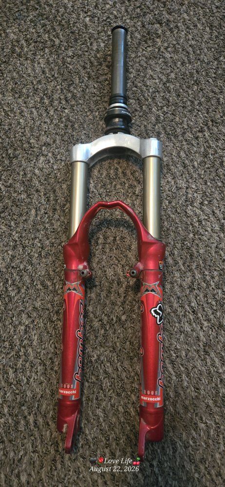 Marzocchi Bomber Vintage Mountain Bike Suspension Fork Red with Headset
