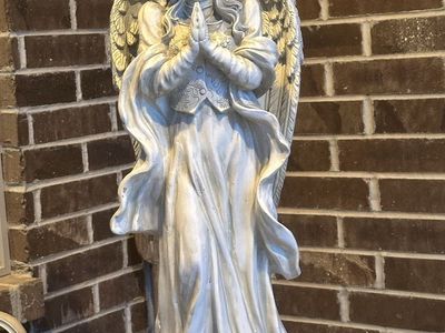 Large Heavy Praying Angel Decor