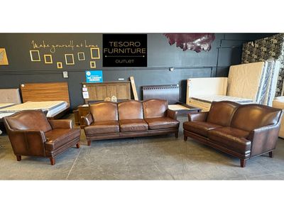 CATERINA LEATHER SOFA SET WE OFFER DELIVERY
