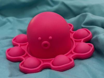 Pink Octopus Reversible Push Pop Sensory Fidget Toy Mood Changer