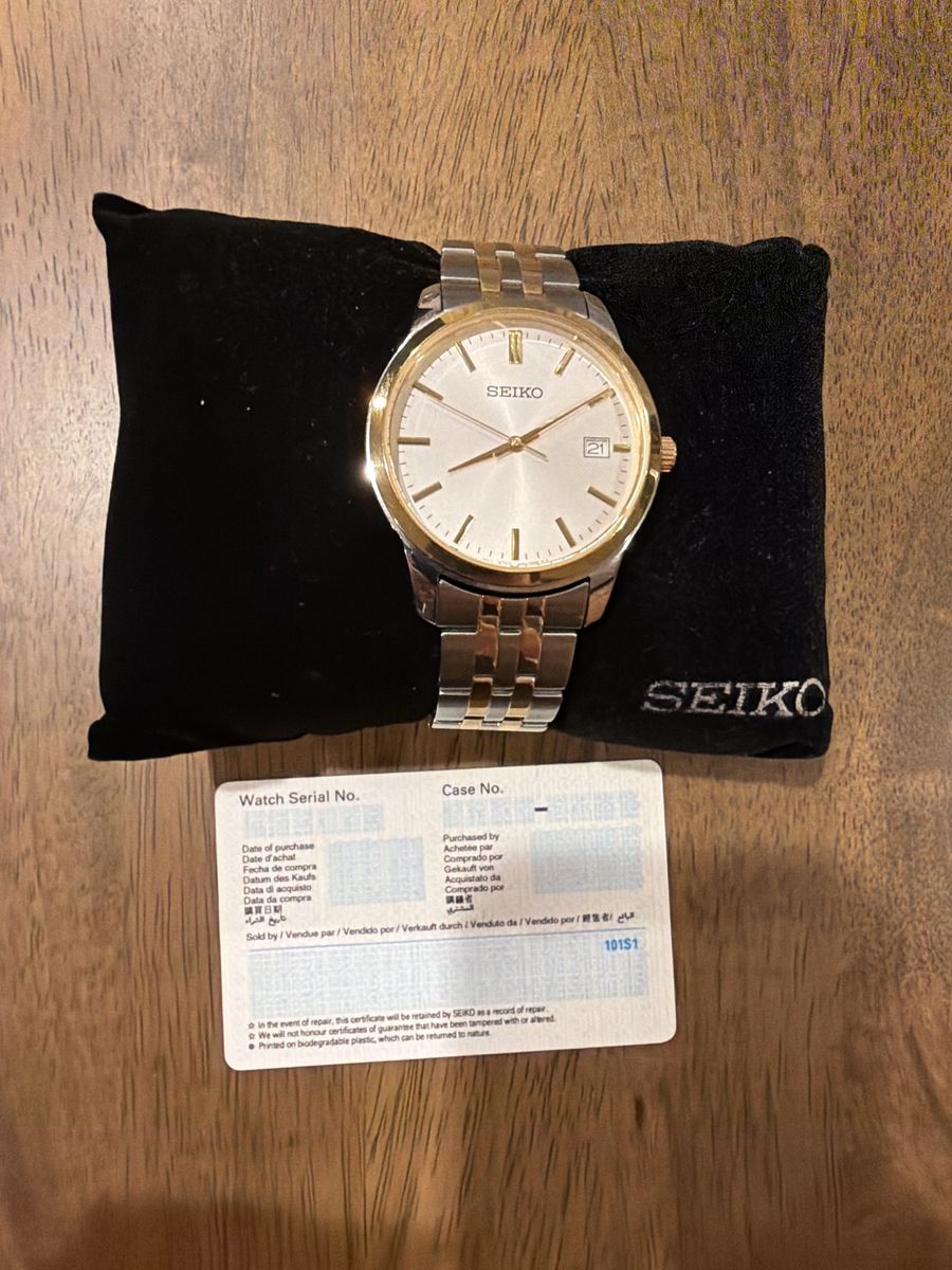 Seiko Essentials Quartz Two-Tone Men's Watch.