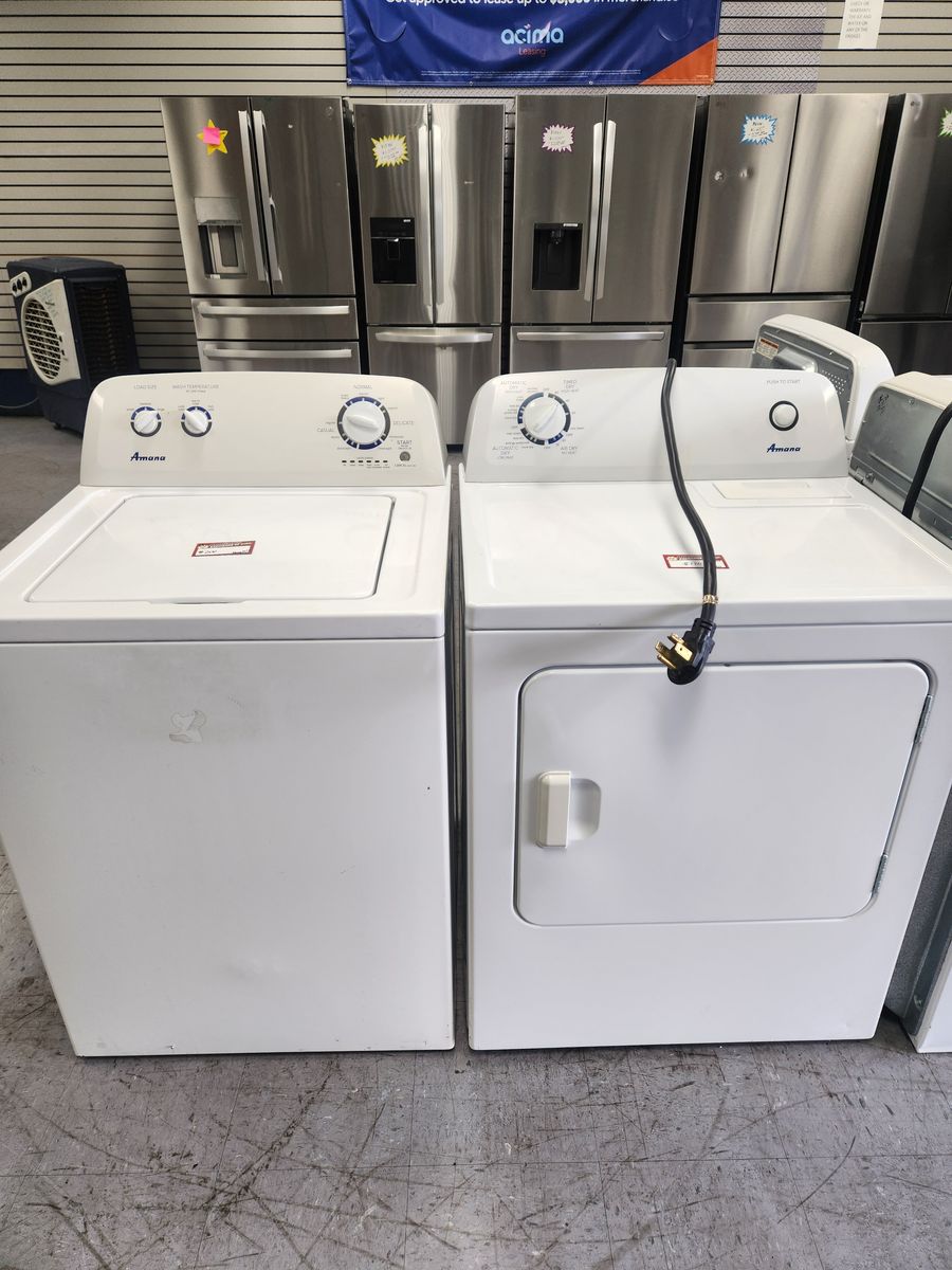 Amana White Electric Washer and Dryer Set