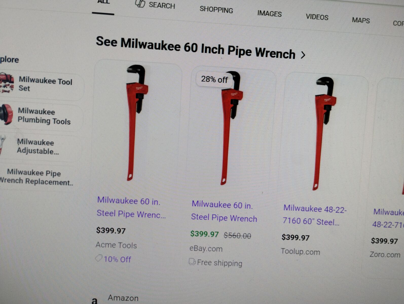 60 inch pipe wrenches 1 proto/and 1 Milwaukee and 1 rigid 3235chain bar open to offer or trade