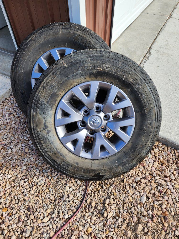 Firestone Destination 245/75R16 Tires on Toyota Tacoma Rims - Set of 2, Good Tread