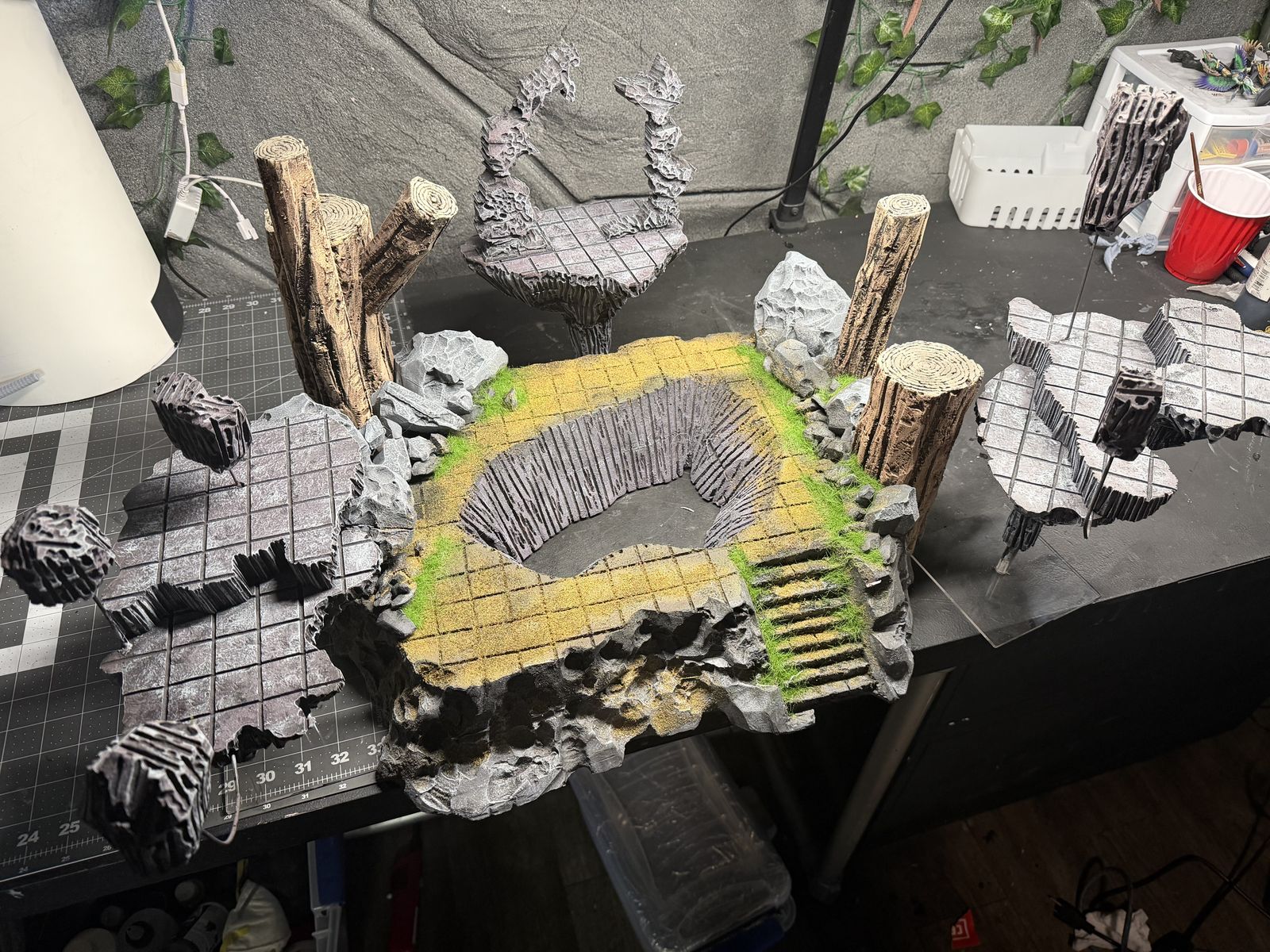 TTRPG battle / D&D / hand-made battle map / "floating islands"/