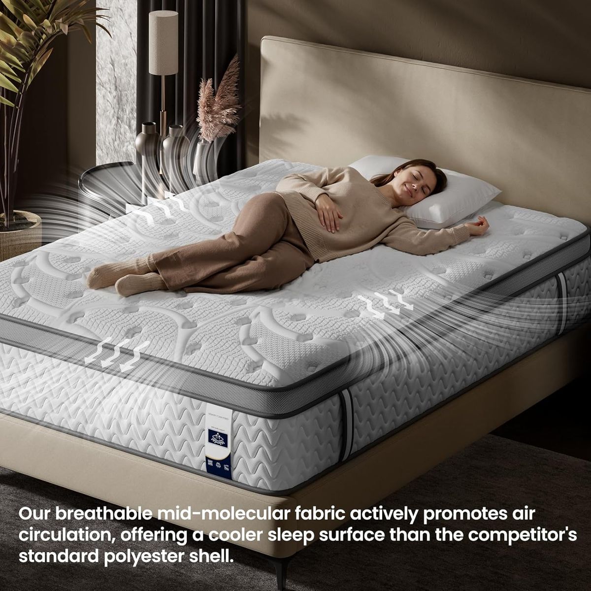 12" Full Mattress - Firm Cooling Hybrid Mattress - Bed in a Box for Back & Side Sleepers - CertiPUR-US Certified