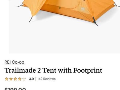 REI Co-op Trailmade 2 Backpacking Tent with Footprint - Yellow, 2-Person, Easy Setup