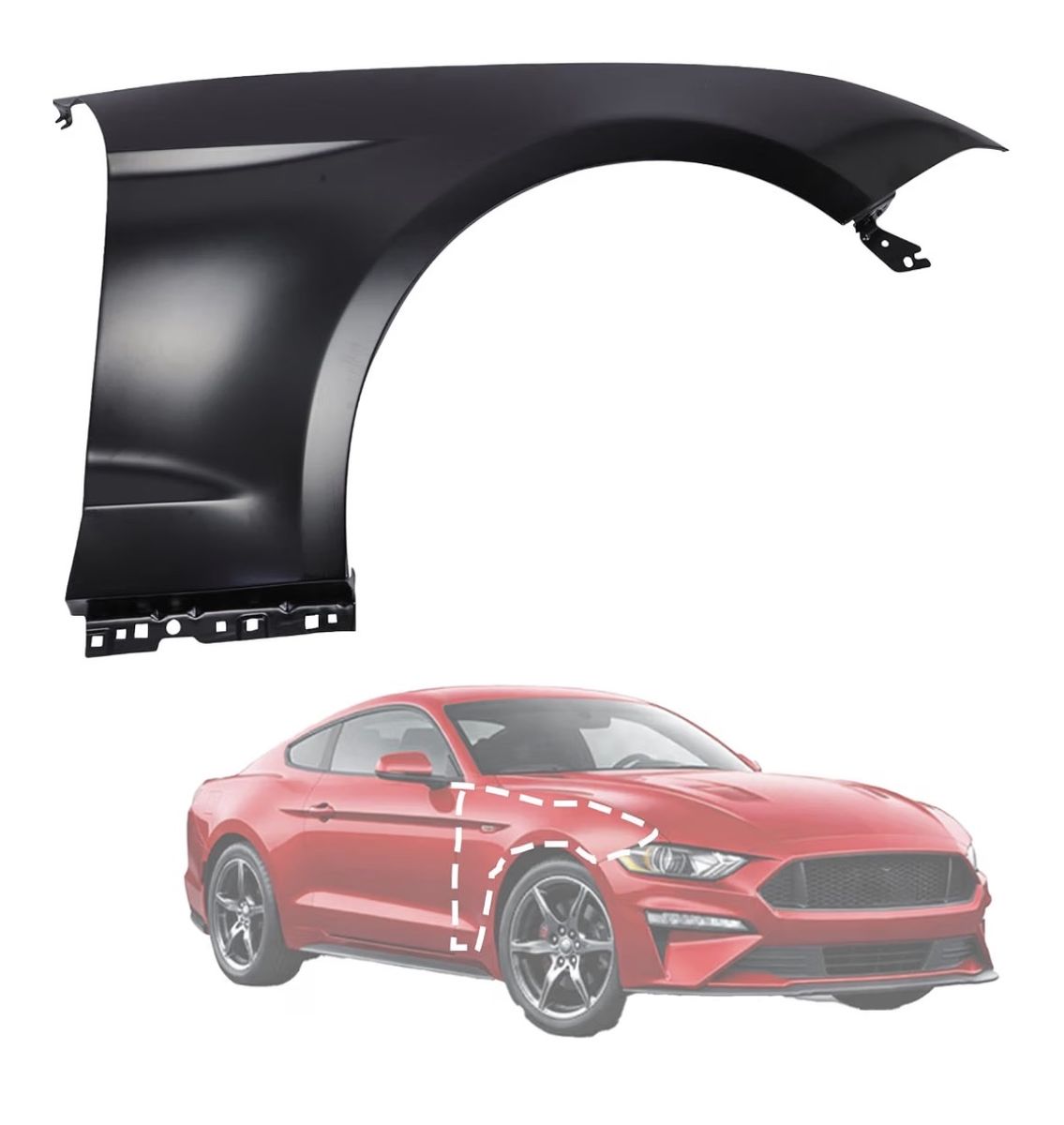 Unpainted Front Fender for 2018-2023 Ford Mustang - RH/Right Passenger Side