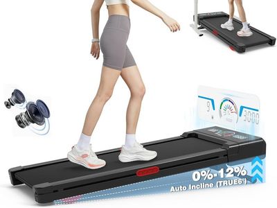 Walking Pad Treadmill 12% Auto Incline, Under Desk Treadmill