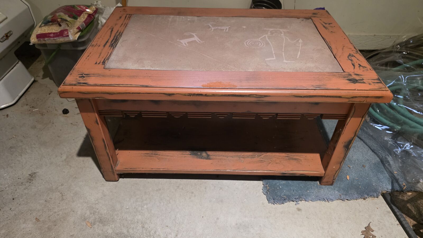 Southwestern style wood coffee table