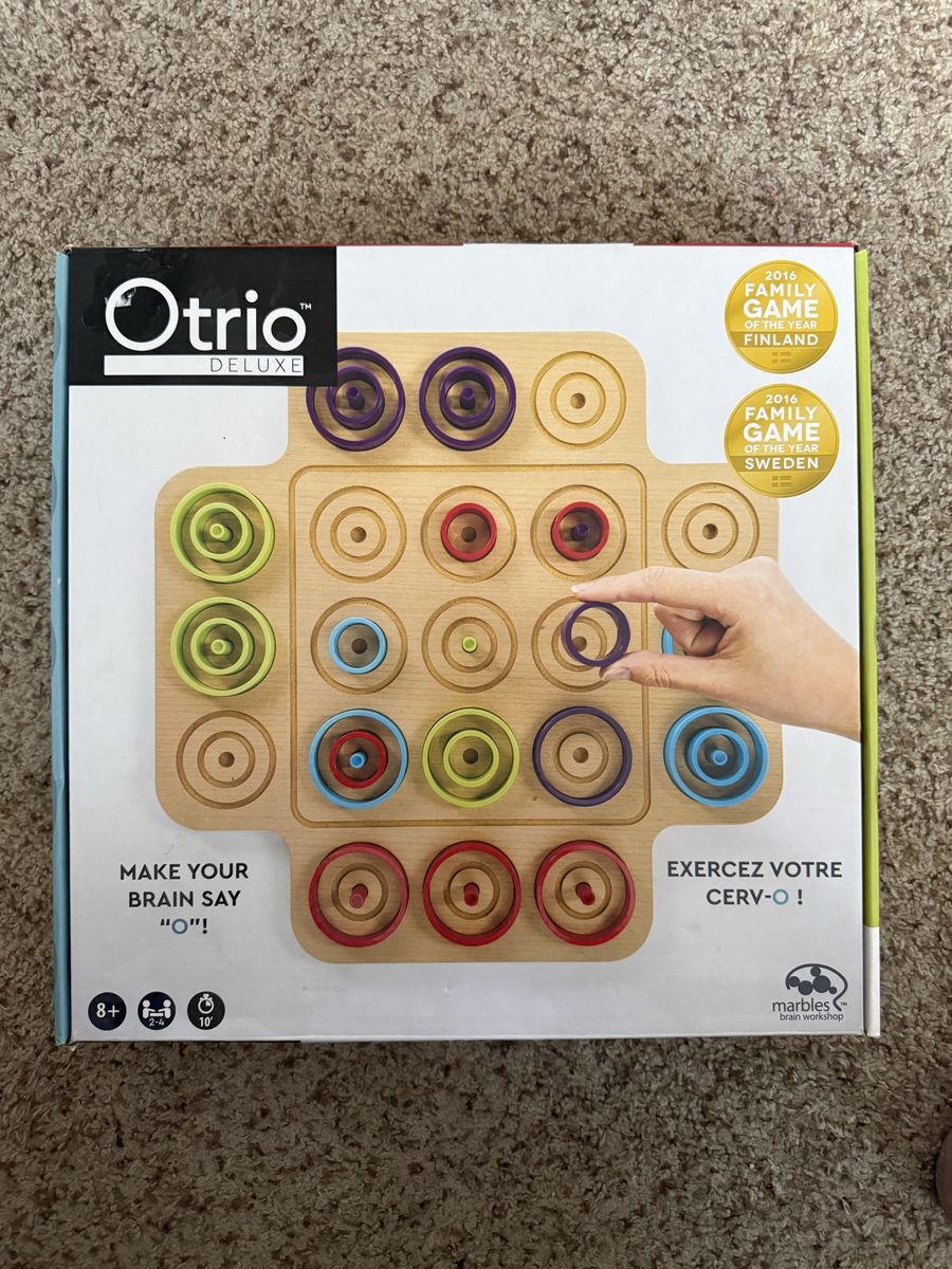 Otrio Deluxe Strategy Board Game by Marbles Brain Workshop - Ages 8+, 2-4 Players, New In Box