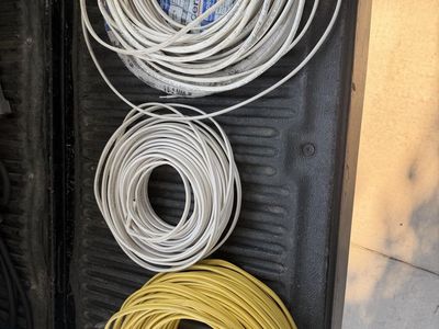 Assorted Electrical Wire Coils - Cerrowire 14-2 14-3, 200’ 12-2 NM-B and Yellow Cable. Cash only