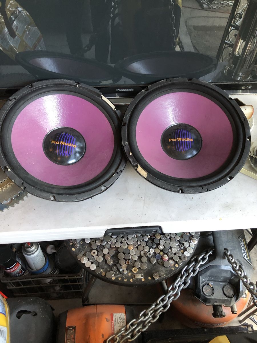 Pair of Pro Studio Woofer Speakers Purple Cone